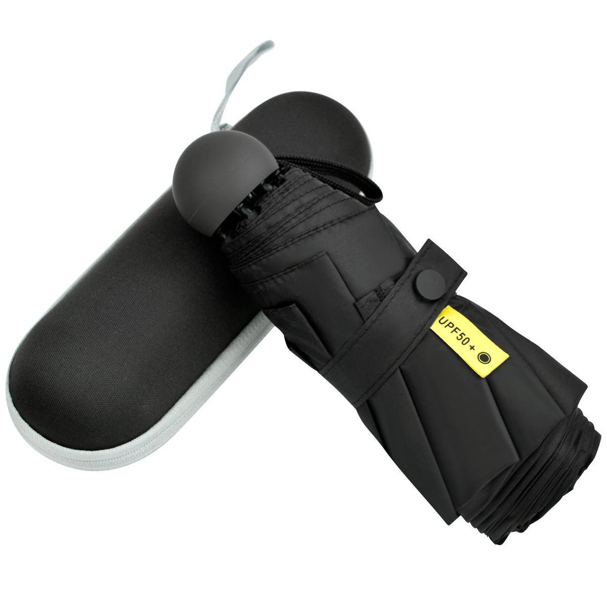 AIZO - Negro 8 Huesos Paraguas Mini Sombrilla De Bolsillo