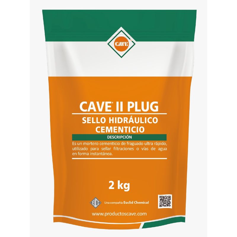 CAVE - Cave II plug - Sello Hidráulico de fraguado rápido, Doypack 2 Kg