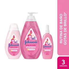 JOHNSON AND JOHNSON - Shampoo+Acondicionador+Spray Johnson's Baby Gotas de Brillo