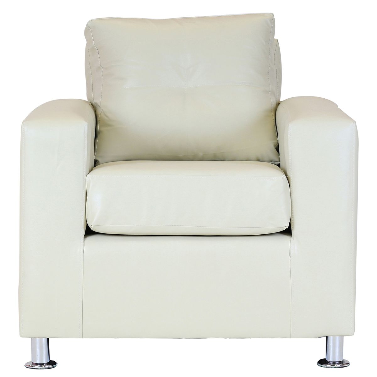 MUEBLES AMERICA - Sofá George 1 Cuerpo Cuero Sintético Beige
