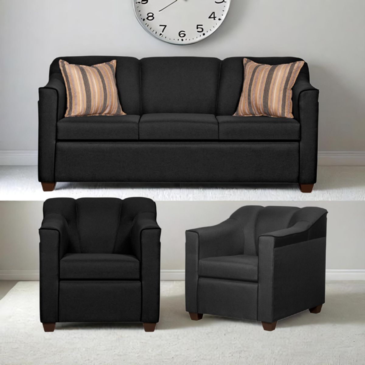 RUZAM MOBEL - LIVING 3-1-1 VENECIA NEGRO