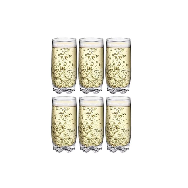 ALLEGRA - Set 6 Vasos Altos de Vidrio Napoles 410Cc