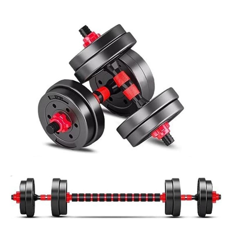 OVERFIT - Set Mancuernas 10 kg Barra Ajustable 