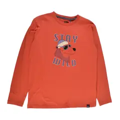 PILLIN - Polera Manga Larga Niño Naranja