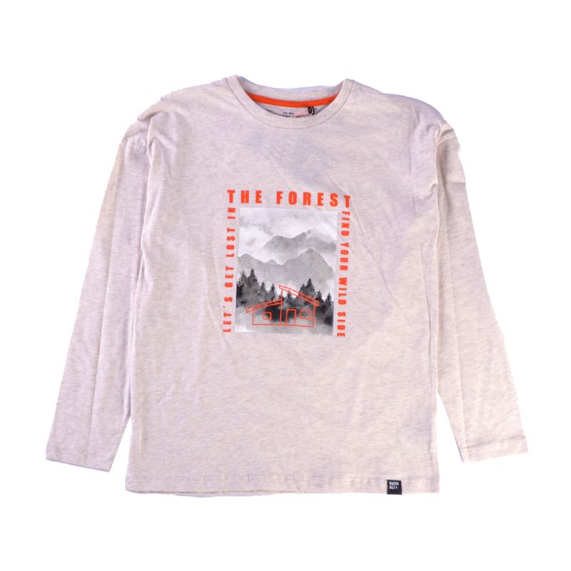 PILLIN - Polera Manga Larga Niño Crudo Pillin - Crema