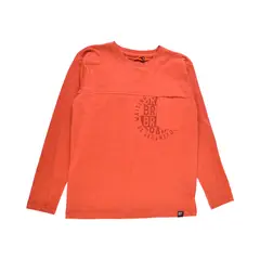 PILLIN - Polera Manga Larga Niño Ladrillo