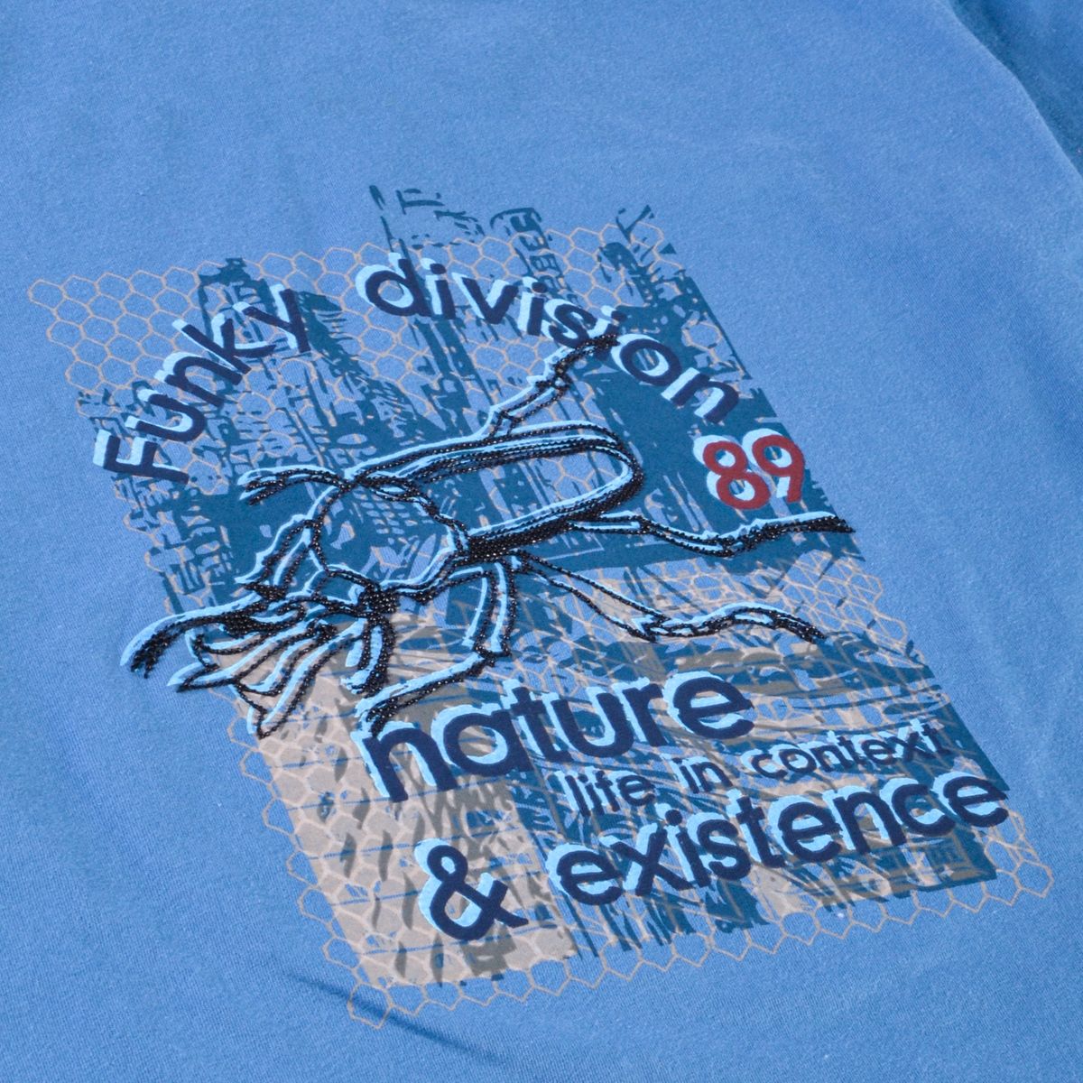 PILLIN - Polera Manga Larga Niño Denim Pillin - Azul