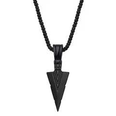 MERCADO CBF - Collar Negro Con Punta De Flecha Negro Y Con Estilo Rockero