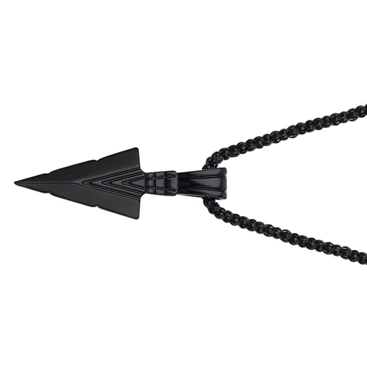 MERCADO CBF - Collar Negro Con Punta De Flecha  Negro Y Con Estilo Rockero