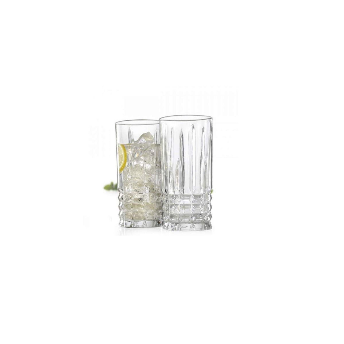 ALLEGRA - Set 6 Vasos Altos Premium Vidrio Grueso Tallado 380ml