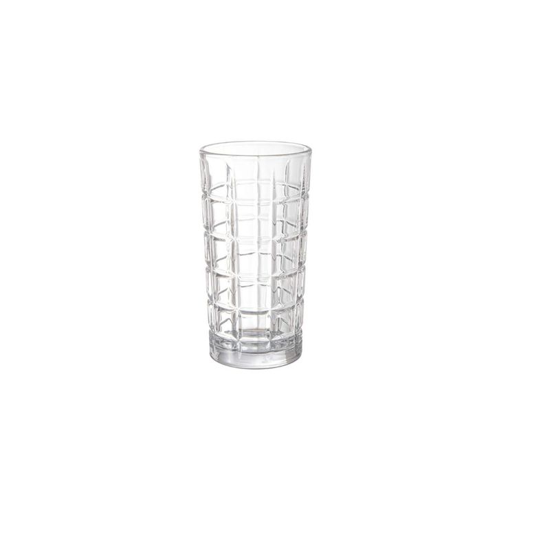 ALLEGRA - Vasos Altos Vidrio Grueso Tallado Premium 380Cc