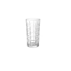 ALLEGRA - Vasos Altos Vidrio Grueso Tallado Premium 380Cc