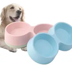 GENERICO - Plato de comida para mascotas doble 2814555 cm colores
