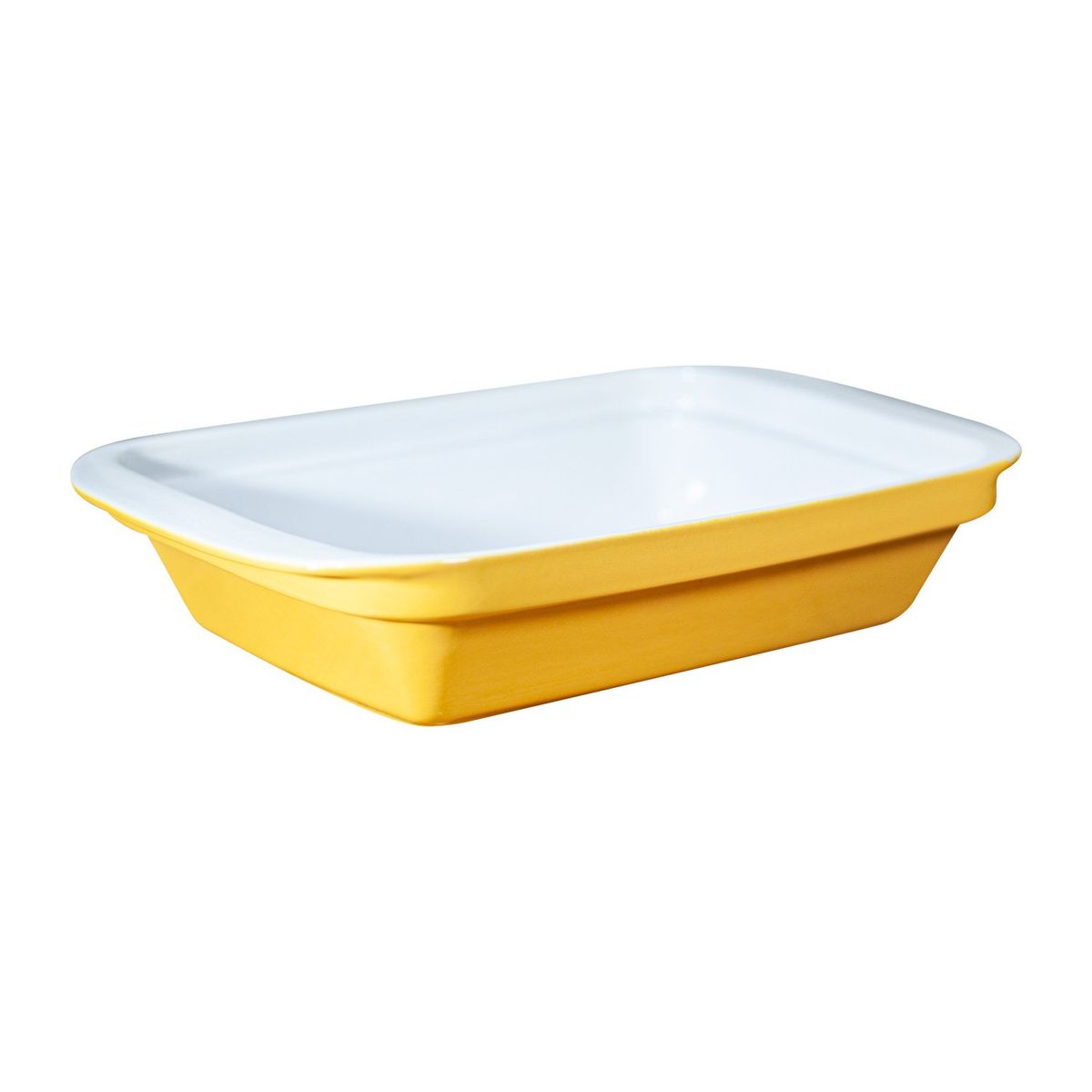 GENERICO - Fuente de Cerámica phorno tipo Gres - RECTANGULAR 29x19 Amarillo