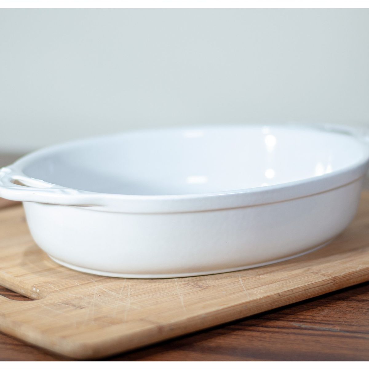 GENERICO - Fuente de Cerámica phorno tipo Gres - OVAL 32x21 Blanco