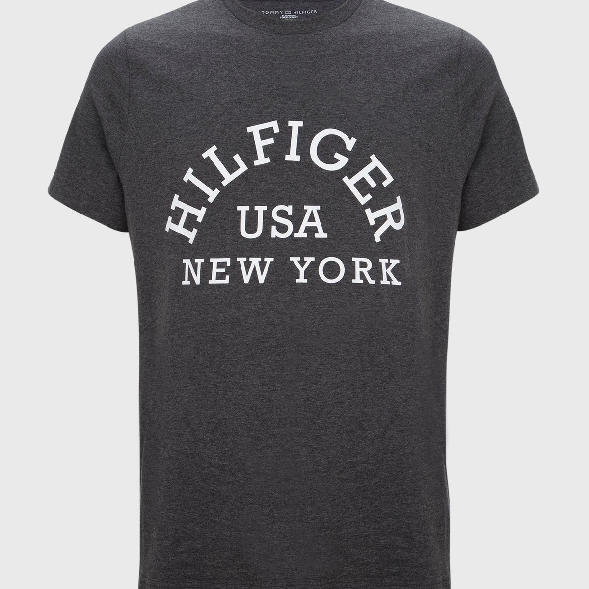 TOMMY HILFIGER - Pijama Manga Corta Con Logo Gris Tommy Hilfiger