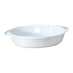 GENERICO - Fuente de Cerámica p/horno tipo Gres - OVAL 35x23 Blanco