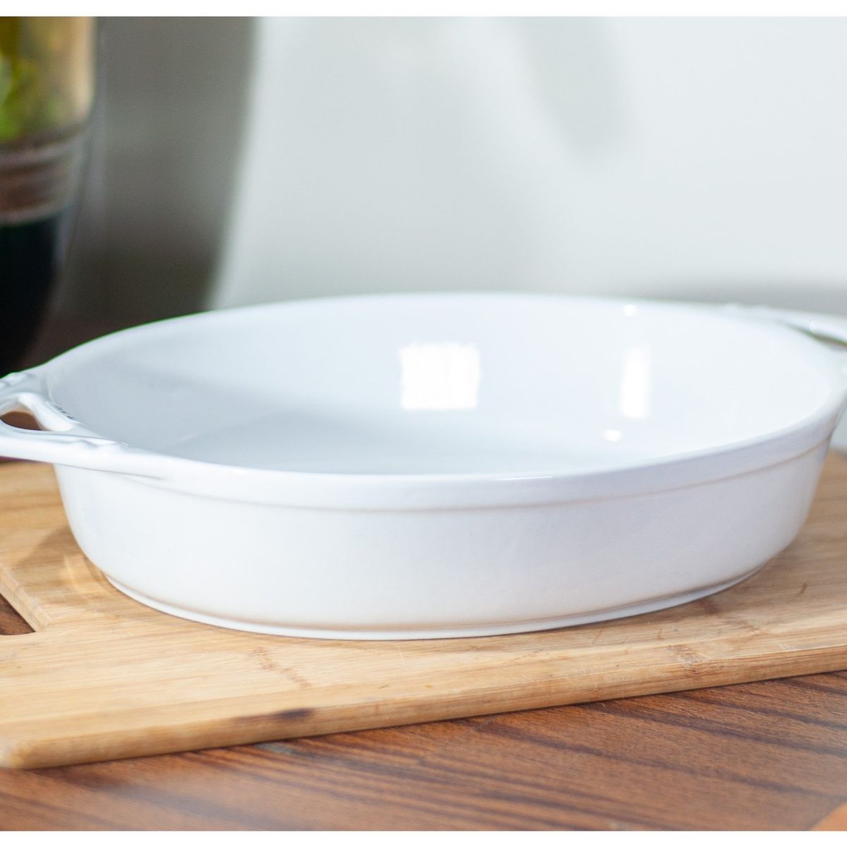 GENERICO - Fuente de Cerámica p/horno tipo Gres - OVAL  35x23 Blanco