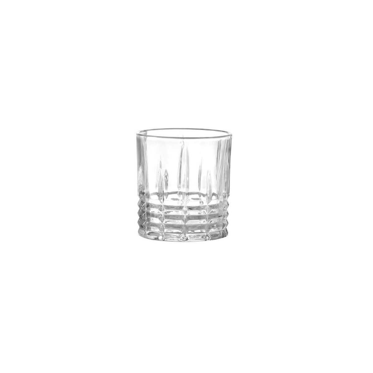 ALLEGRA - Set 6 Vasos de Whisky Bajos Vidrio Grueso Tallado 320Cc