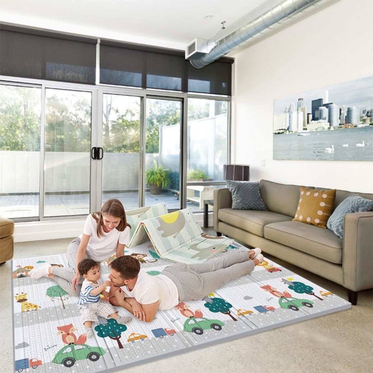 BABYLUNA - Alfombra Anti Golpe Impermeable 200x180x2 Viajes Magníficos