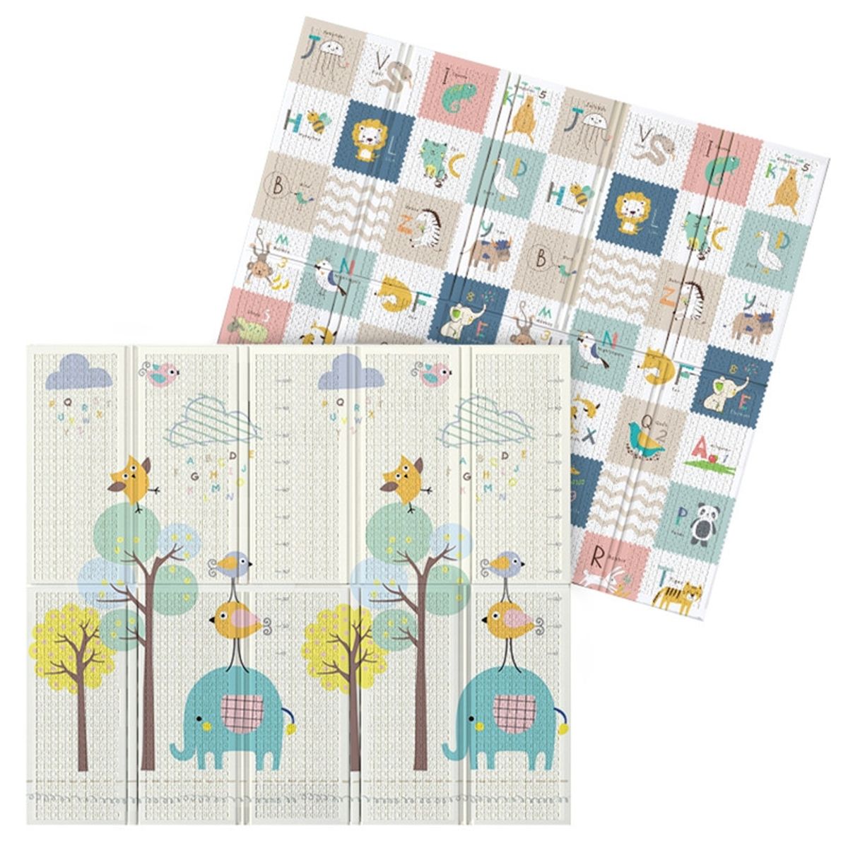 BABYLUNA - Alfombra Anti Golpe Impermeable para Bebe 200x180 Elefantes