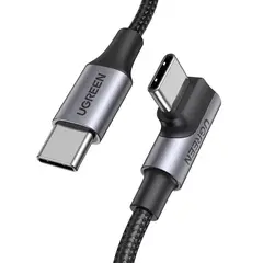 UGREEN - Cable USB-C 2.0 a USB-C 2.0 Ángulo 5A Trenzado 3m