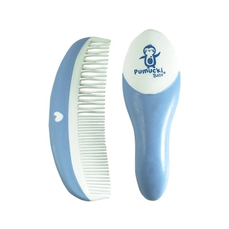 PUMUCKI - Set De Peine Y Cepillo Para Bebé  Celeste Pumucki