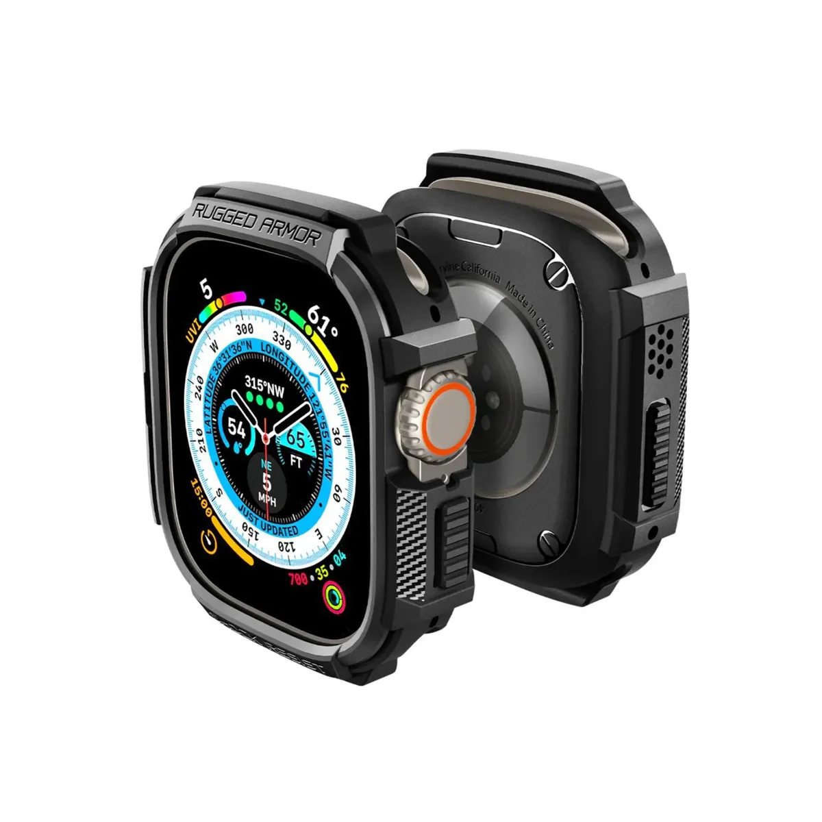 SPIGEN - Protector Spigen Rugged Armor para Apple Watch Ultra 49 mm - Negro