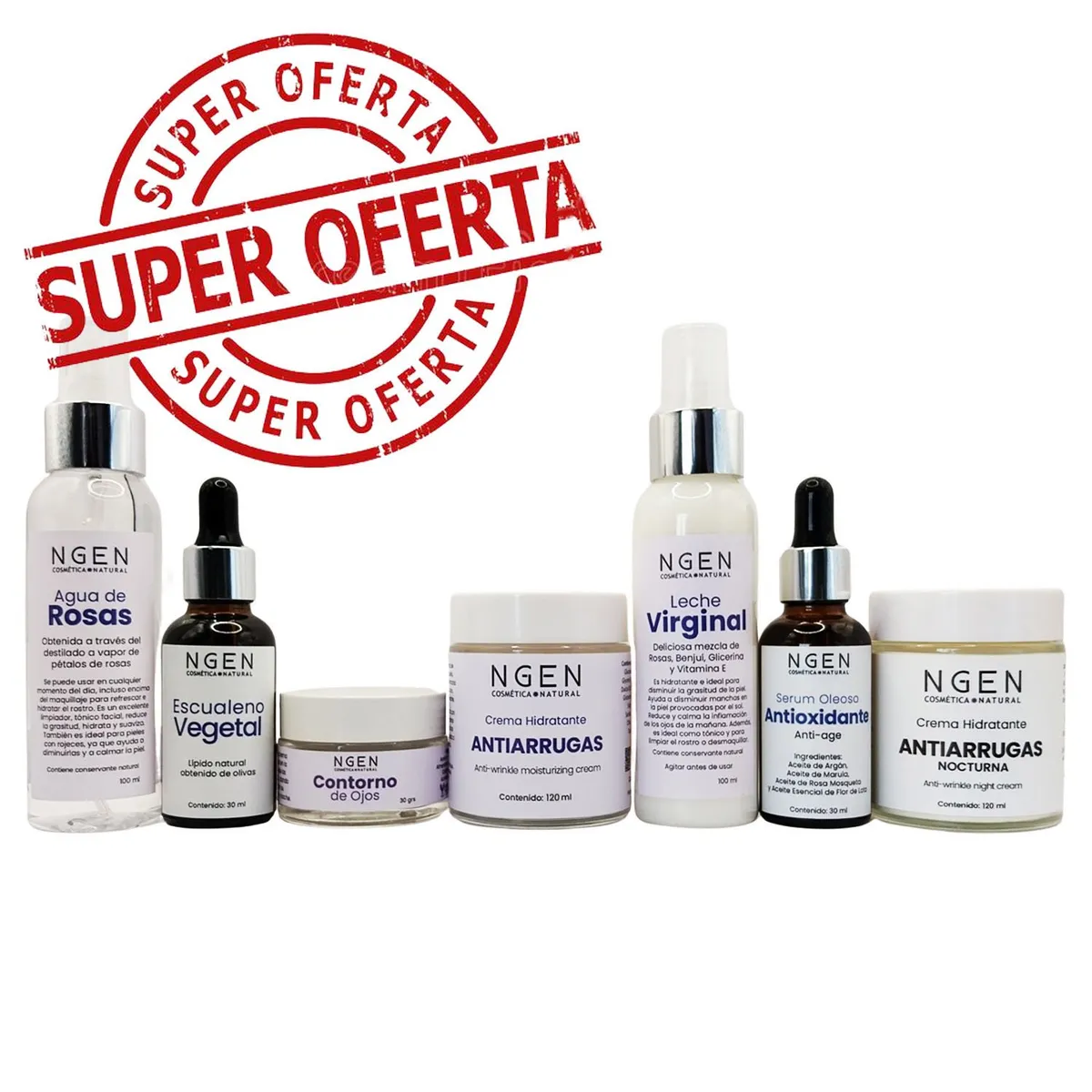 COSMETICA NATURAL NGEN - Completísimo Set Facial de Skincare Pro-Aging
