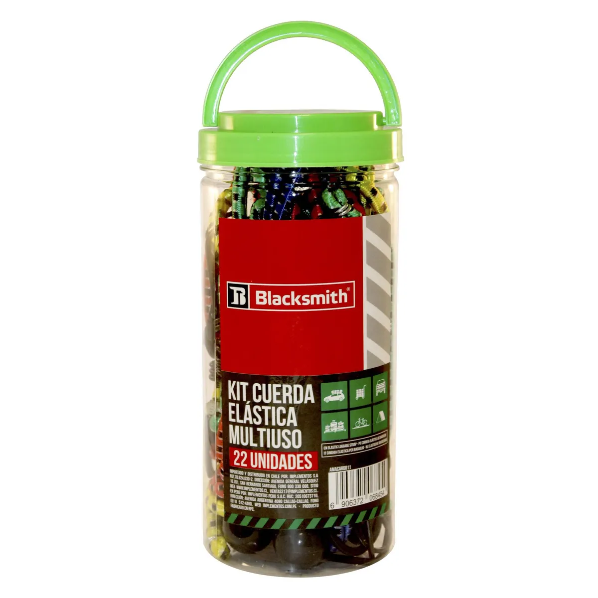 BLACKSMITH - Set 22 Unidades De Pulpo Elástico Multiuso