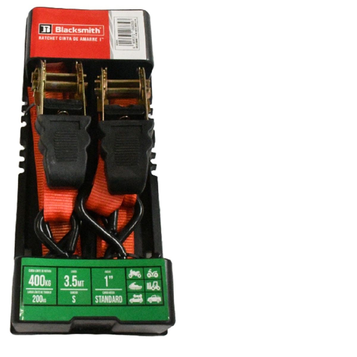 BLACKSMITH - Set 2 Un. Eslinga 3,5 Mts, Carga Máxima 400 Kg. Con Rachet