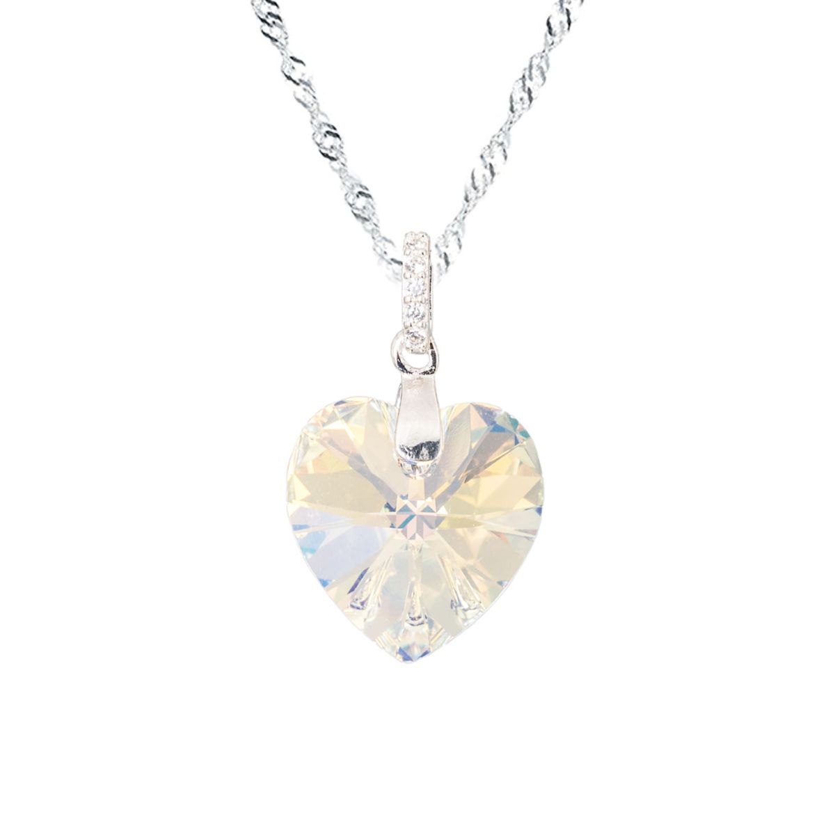 JOYAS MONTERO - Collar Gran Romance Plata 925  creado con cristales de Swarovski® Aurora Boreal