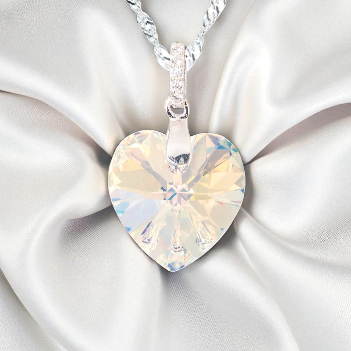 JOYAS MONTERO - Collar Gran Romance Plata 925  creado con cristales de Swarovski® Aurora Boreal