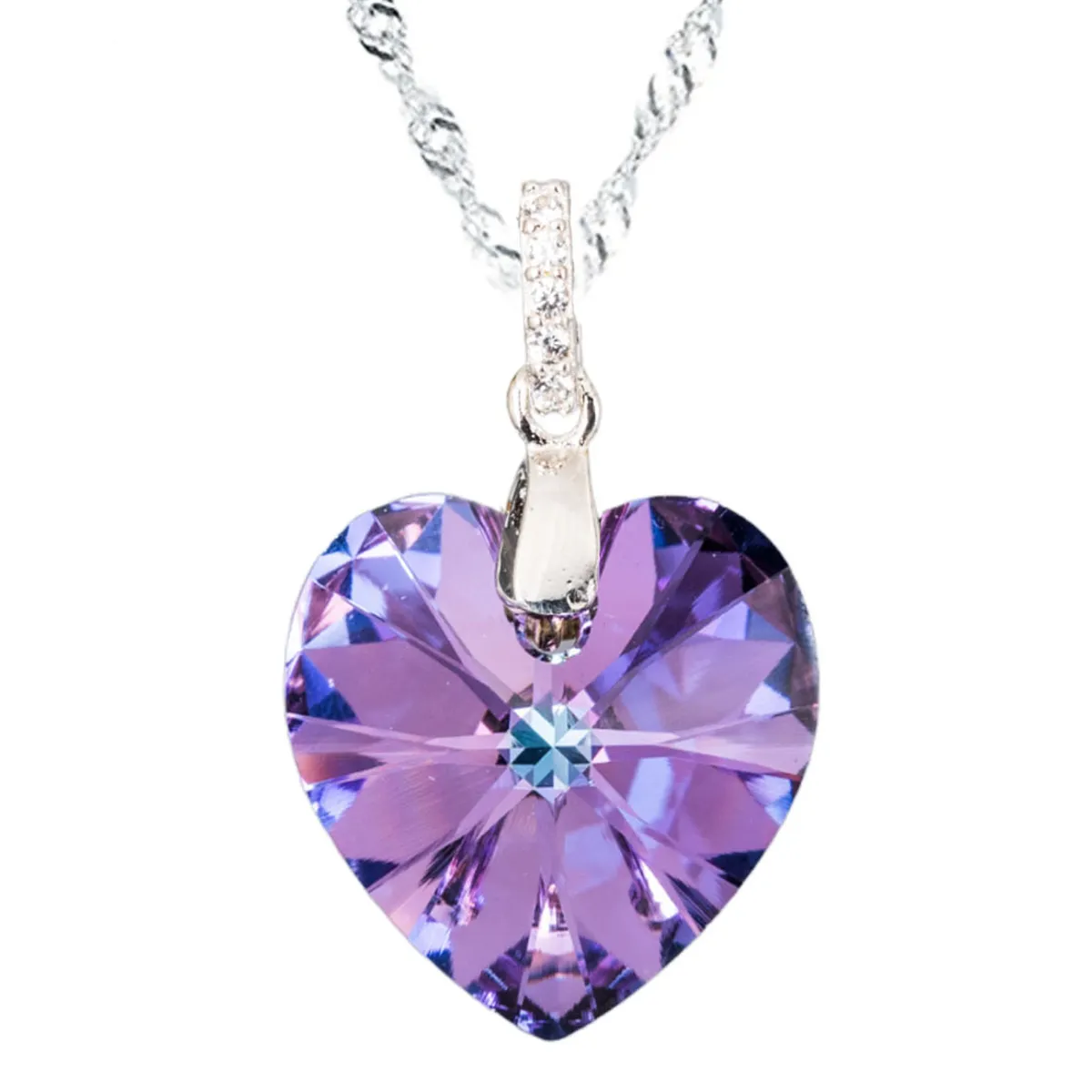 JOYAS MONTERO - Collar Gran Romance Plata 925 creado con cristales de Swarovski® Vitral Light
