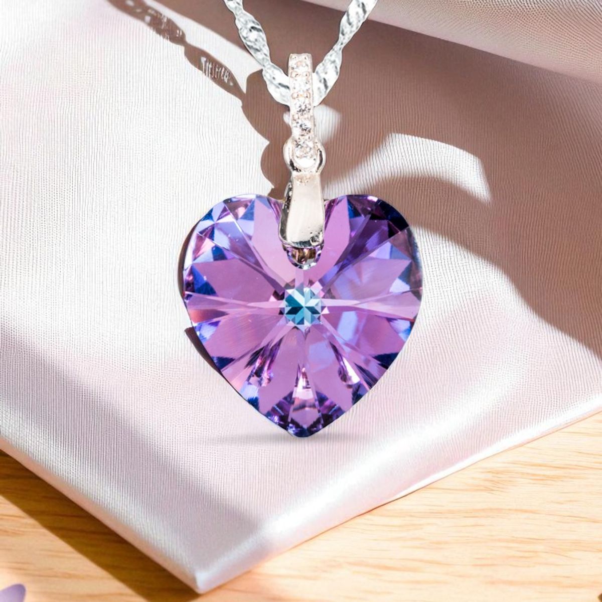 JOYAS MONTERO - Collar Gran Romance Plata 925 creado con cristales de Swarovski® Vitral Light