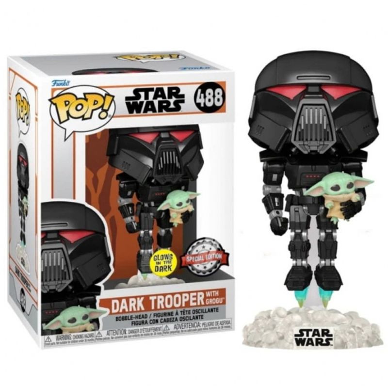 FUNKO - FUNKO 58286 POP STAR WARS MANDALORIAN DARK TROOPER WCHILD (