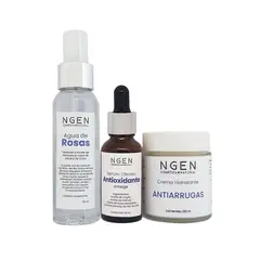 COSMETICA NATURAL NGEN - Set Facial Básico Pro-envejecimiento para Limpieza e Hidratación
