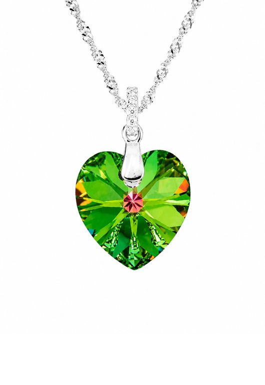 Collar Gran Romance Plata 925 creado con cristales de Swarovski Vitral Medium Verde TALLA UNICA