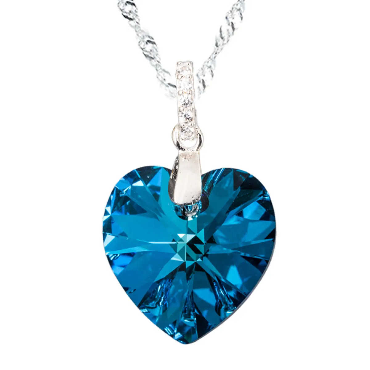 JOYAS MONTERO - Collar Gran Romance Plata 925 creado con cristales de Swarovski® Bermuda Blue