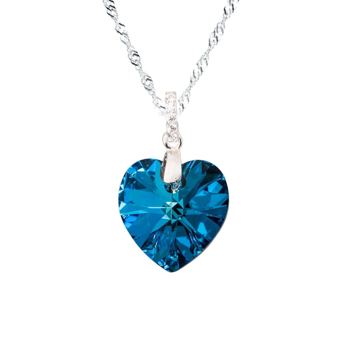 JOYAS MONTERO - Collar Gran Romance Plata 925 creado con cristales de Swarovski® Bermuda Blue