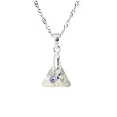 JOYAS MONTERO - Collar Trinidad Plata 925 creado cristales de Swarovski® Aurora Boreal