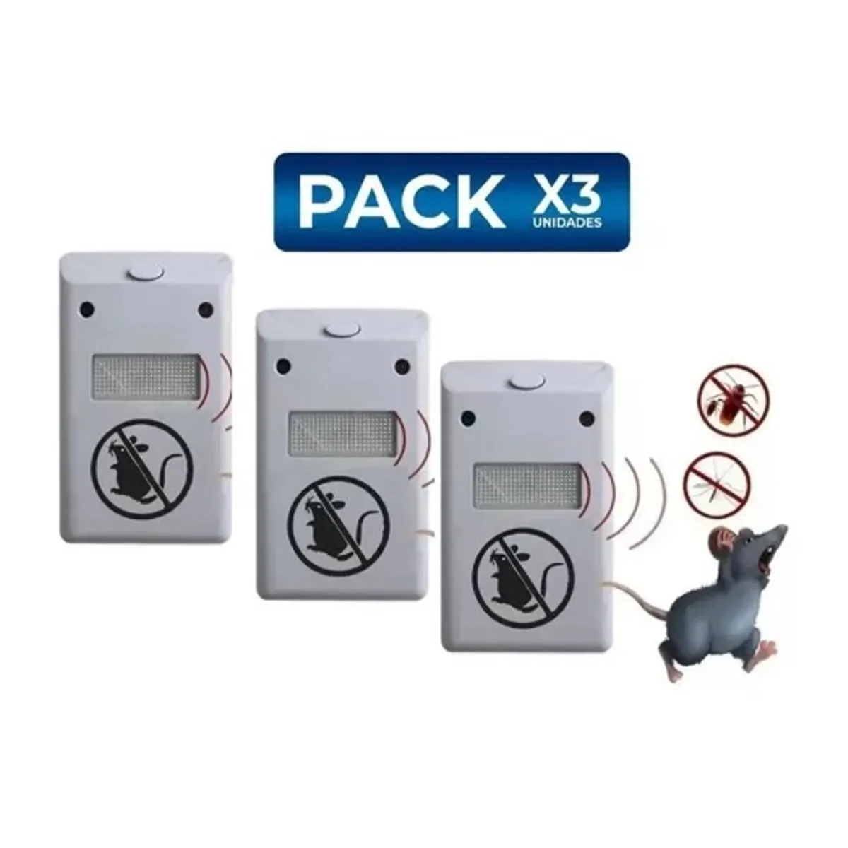 GENERICO - X3 Repelente De Ratones Repelente Ultrasonido Para Ratones