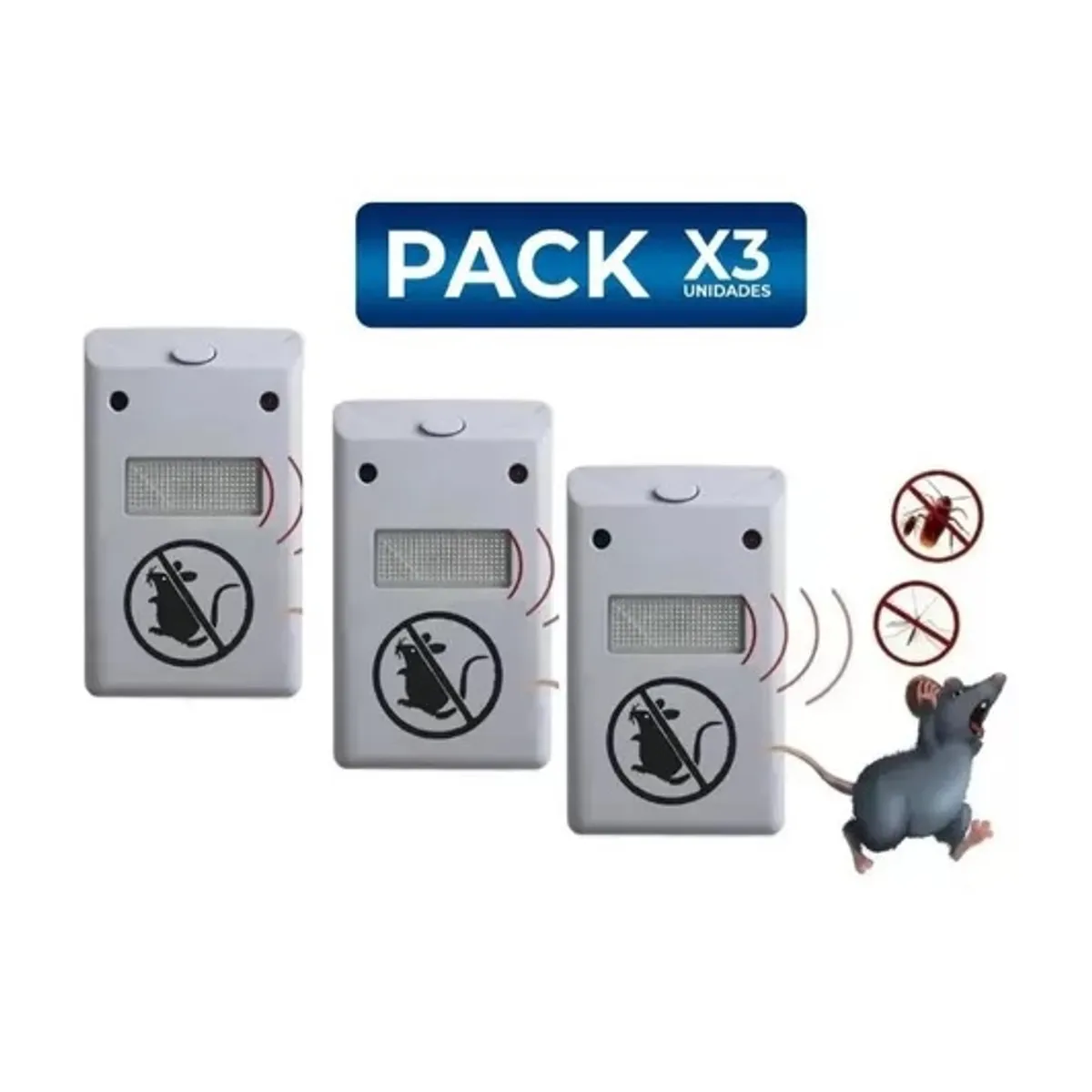 GENERICO - X3 Repelente De Ratones Repelente Ultrasonido Para Ratones