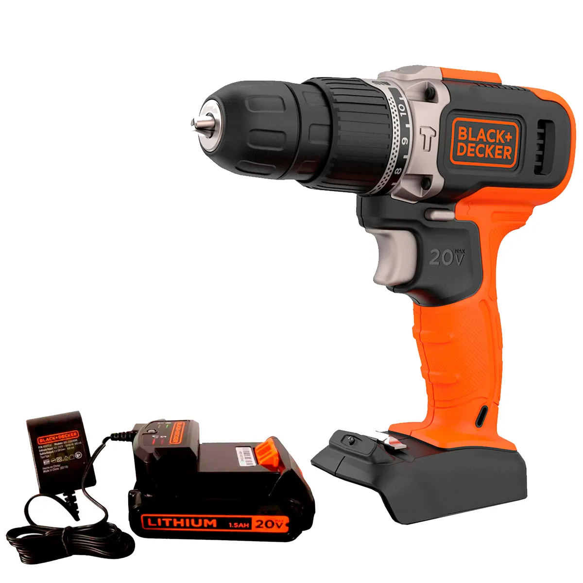 BLACK+DECKER - Taladro Atornillador 20V + Esmeril Angular 4-1/2 820W BLACK+DECKER