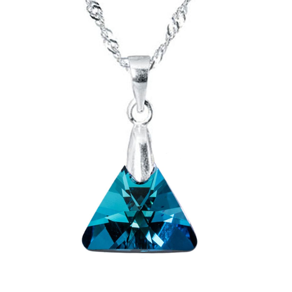 JOYAS MONTERO - Collar Trinidad Plata 925 creado cristales de Swarovski® Bermuda Blue