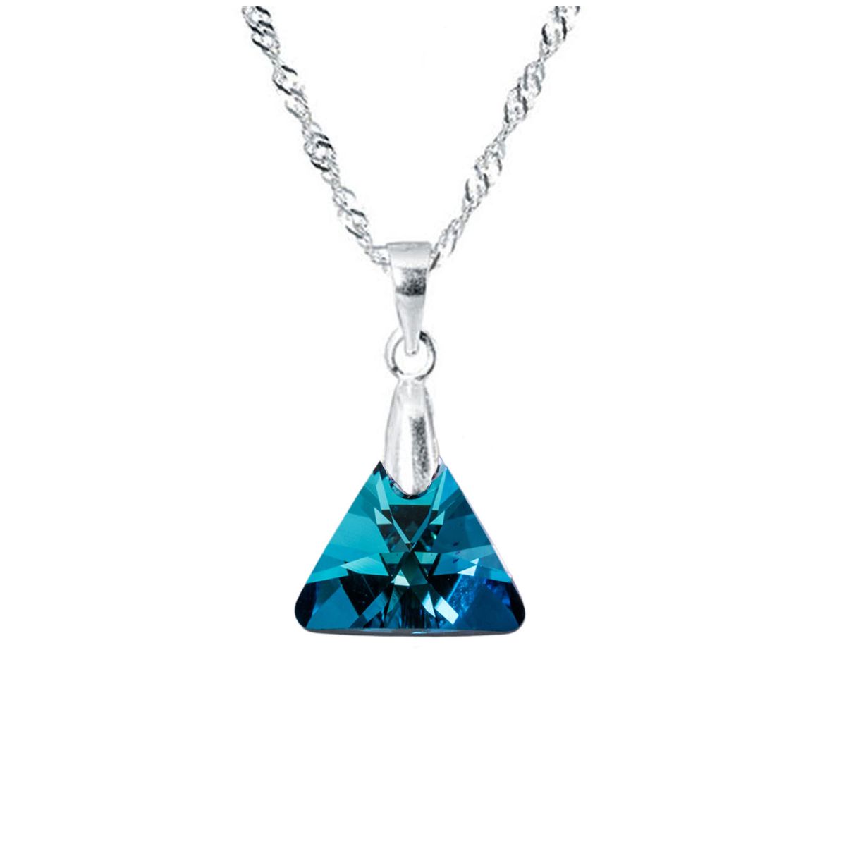 JOYAS MONTERO - Collar Trinidad Plata 925 creado cristales de Swarovski® Bermuda Blue