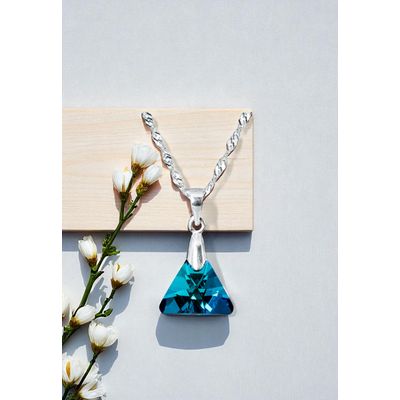 Imagen 2 del producto Collar Trinidad Plata 925 creado cristales de Swarovski® Bermuda Blue