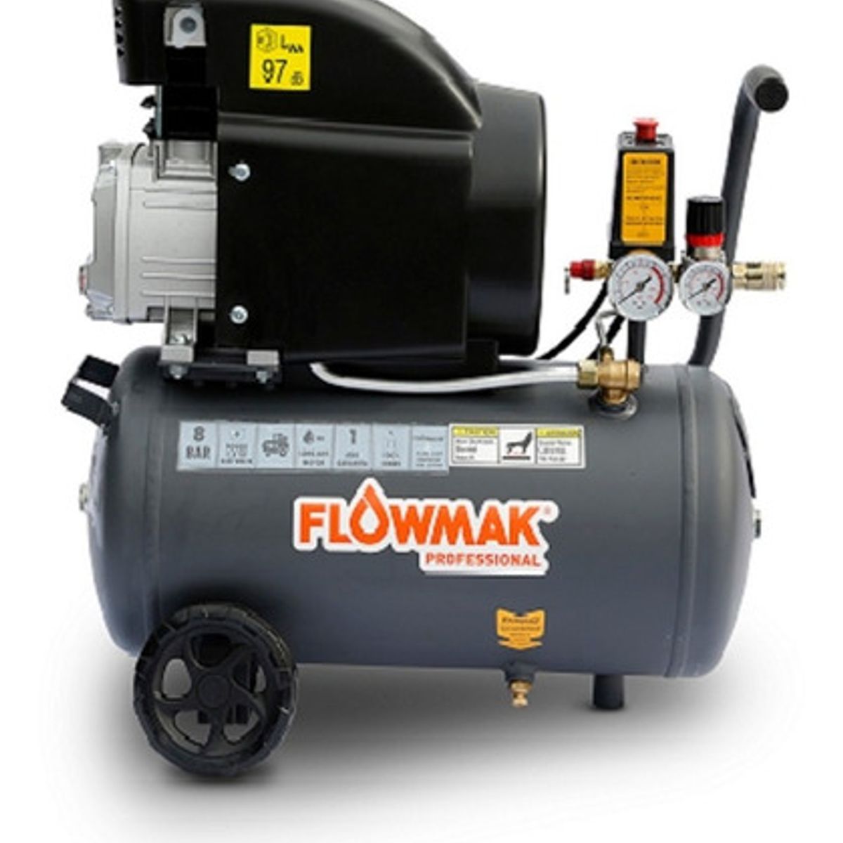 FLOWMAK - Compresor De Aire 50 Litros, 2hp, 8 Bar, 220v
