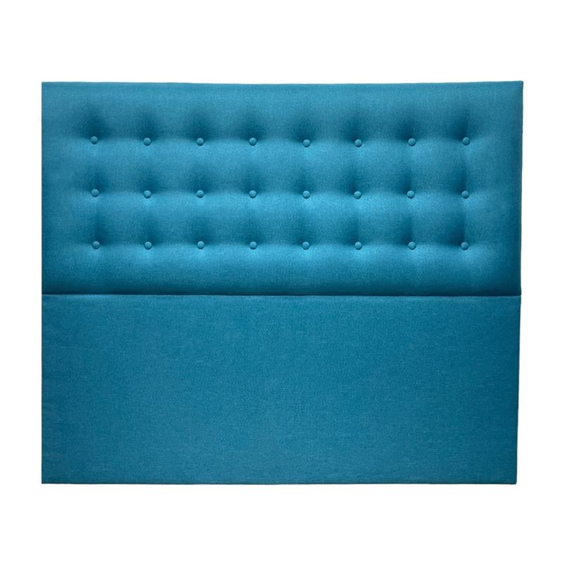 GENERICO - Respaldo para Cama 2 plazas Botones Lino Turquesa