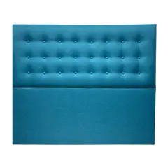 GENERICO - Respaldo para Cama 2 plazas Botones Lino Turquesa